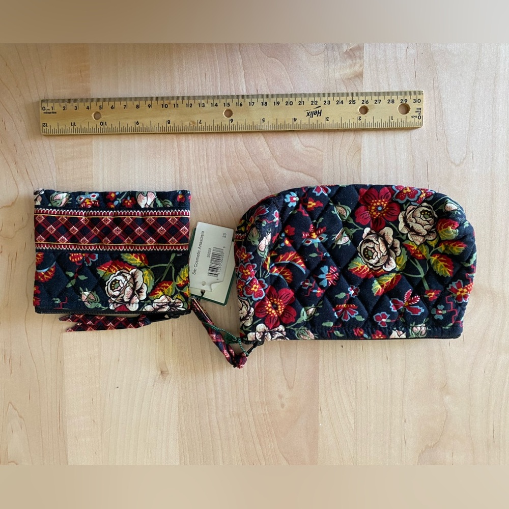 Small cosmetic bag and mini pouch. Anastasia print.